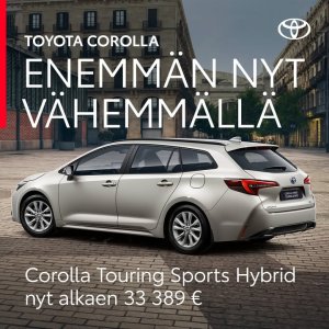 Uusi Corolla Hybrid Active Comfort Edition nyt 33 389 €