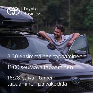 Toyota Business -mallistosta löydät sinulle sopivan työsuhdeauton, esimerkiksi tilavan ja tehokkaan Toyota RAV4 Plug-in Hybridin